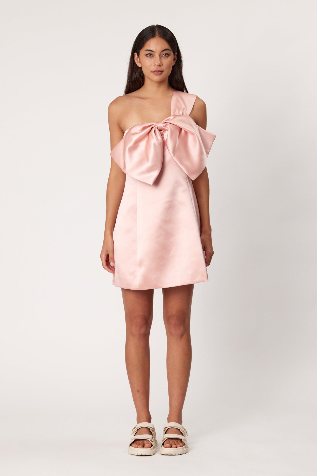 almais avery spliced satin mini dress ALMAIS