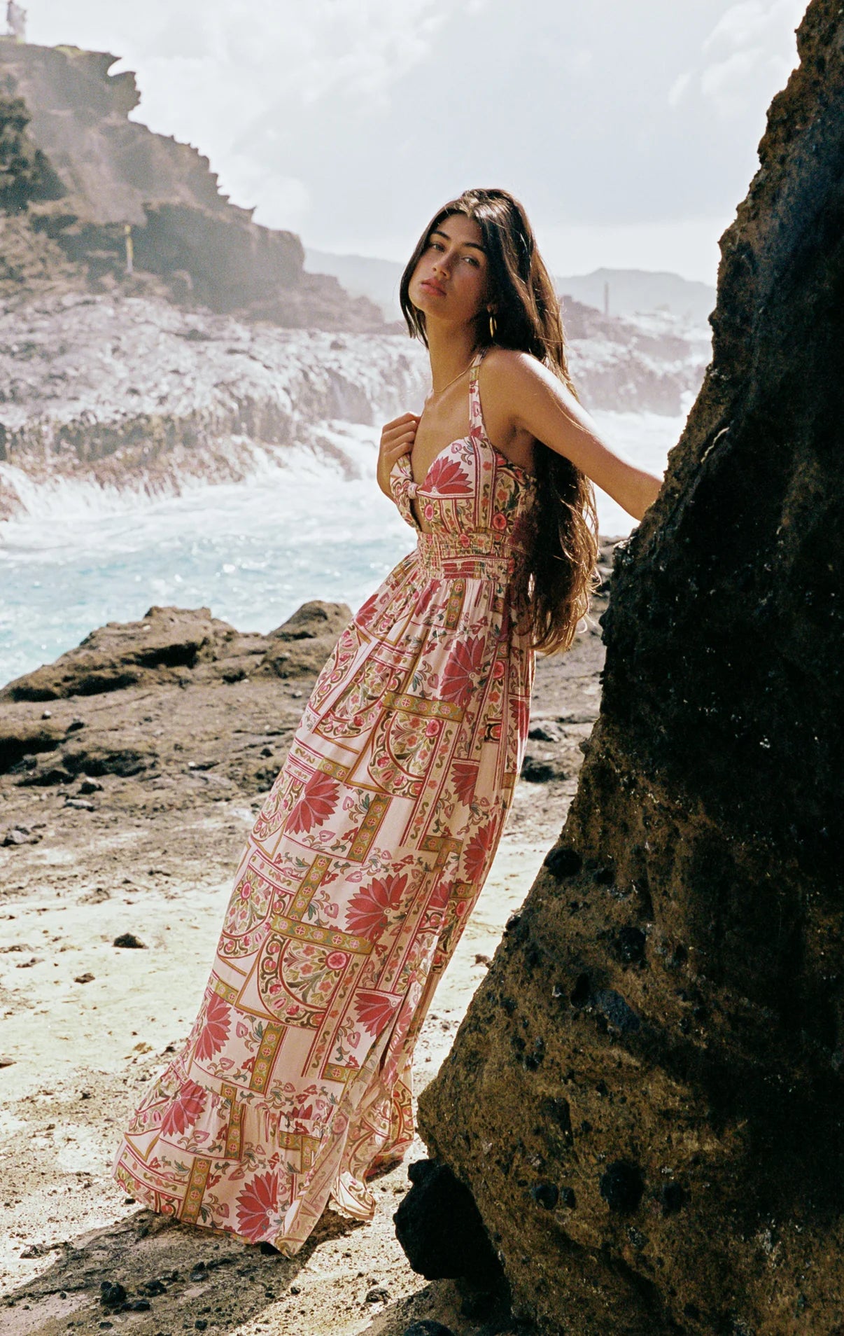 Havana Halter Maxi Dress Medium / Rose Mosaic Havana Halter Maxi Dress Medium / Rose Mosaic