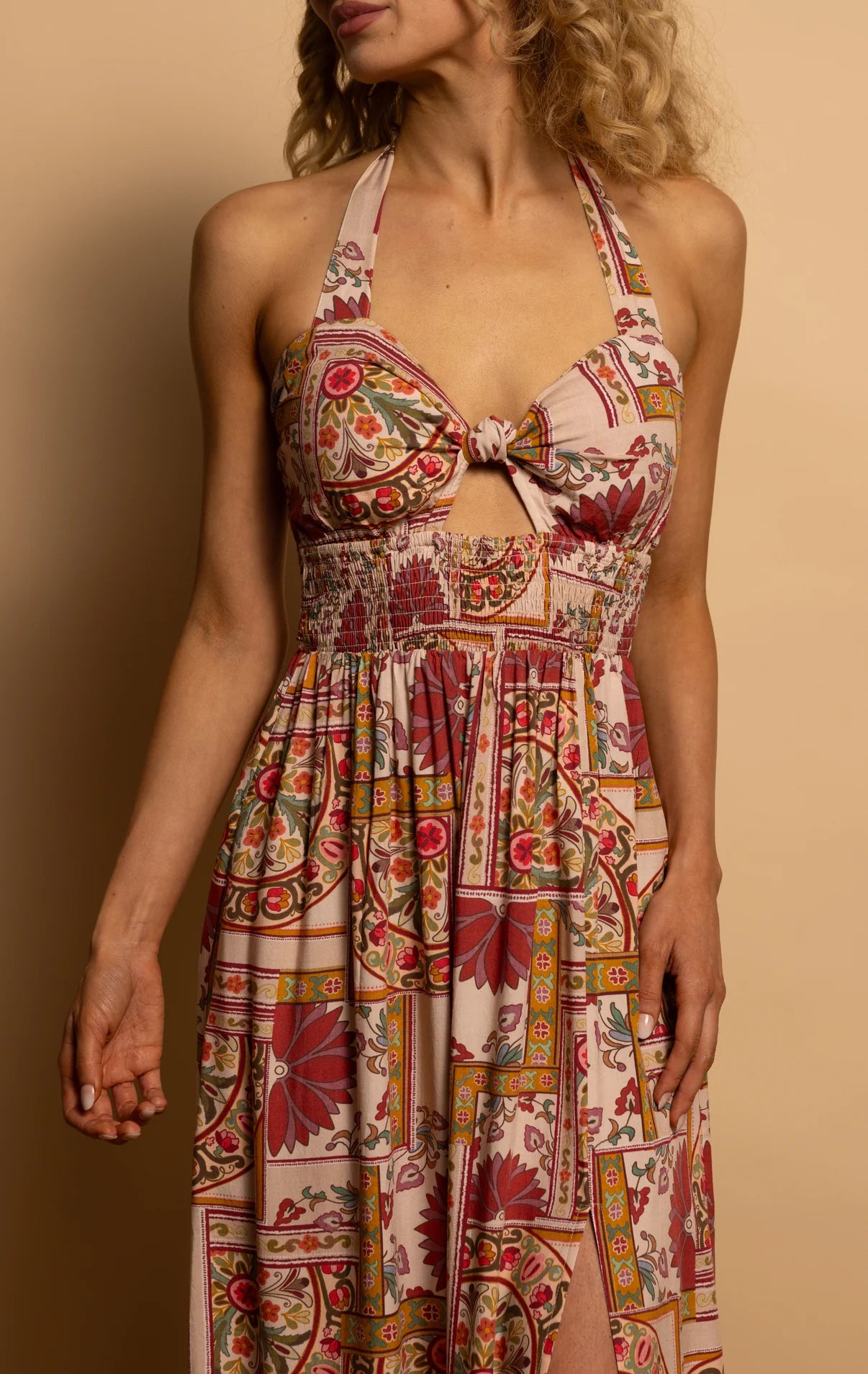 Havana Halter Maxi Dress Medium / Rose Mosaic Havana Halter Maxi Dress Medium / Rose Mosaic